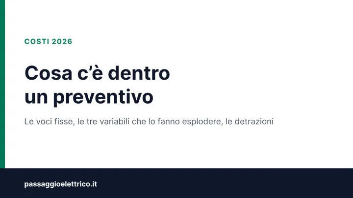 Copertina: «Cosa c'è dentro un preventivo», sulle voci fisse e sulle variabili che fanno crescere il totale