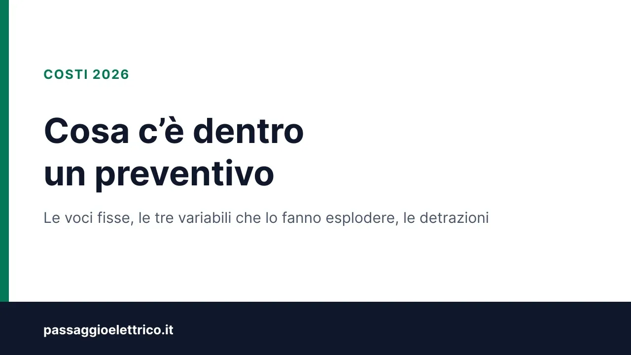 Copertina: «Cosa c'è dentro un preventivo», sulle voci fisse e sulle variabili che fanno crescere il totale