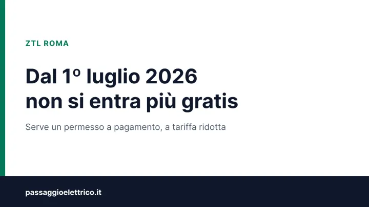 Copertina: «Dal 1º luglio 2026 non si entra più gratis», sulle nuove regole della ZTL di Roma